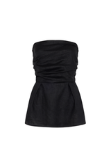 Yves Uro Gathered Top - Black