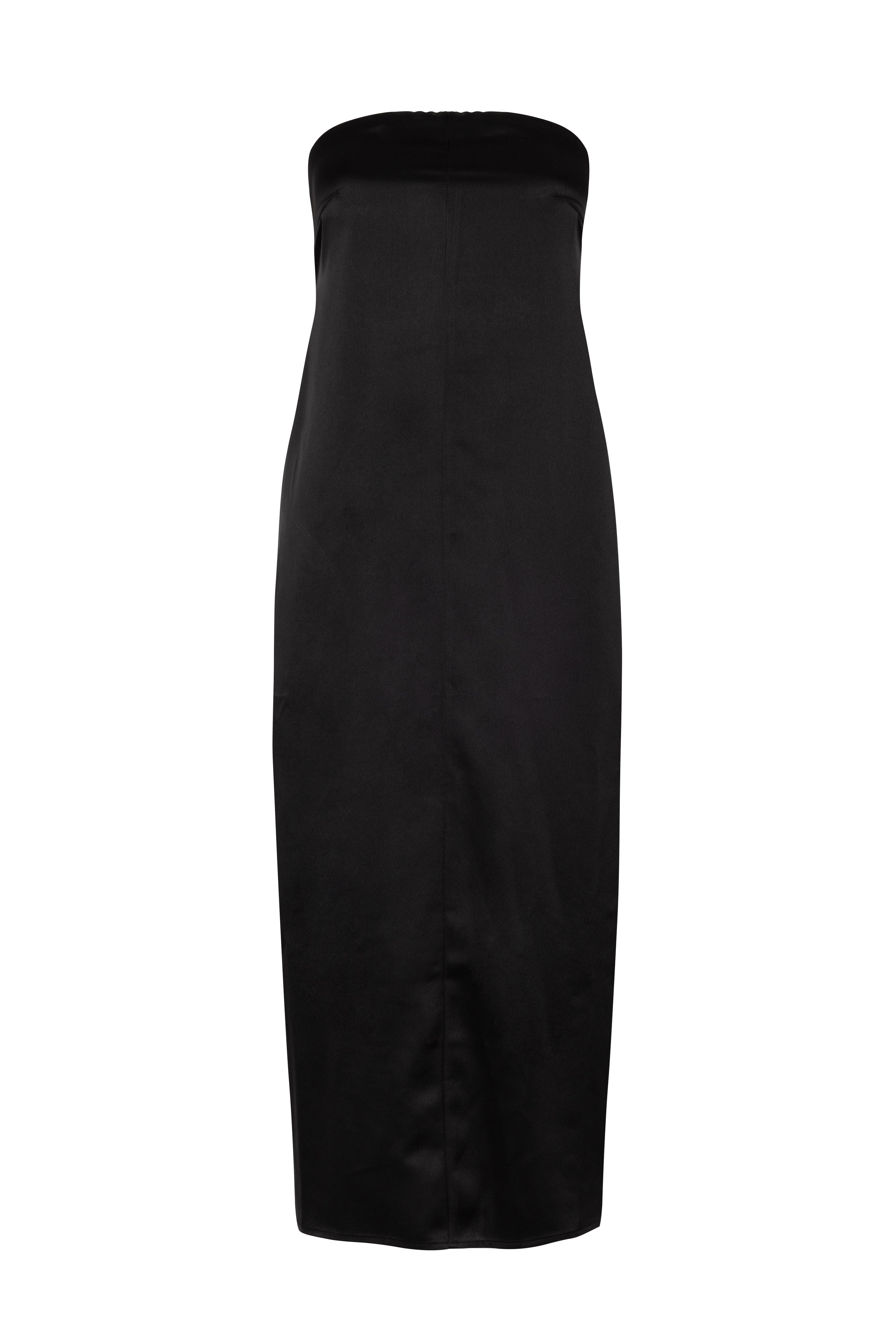 bonita midi dress Bonita Dress | Strapless Satin-Crepe Midi Dress in Black