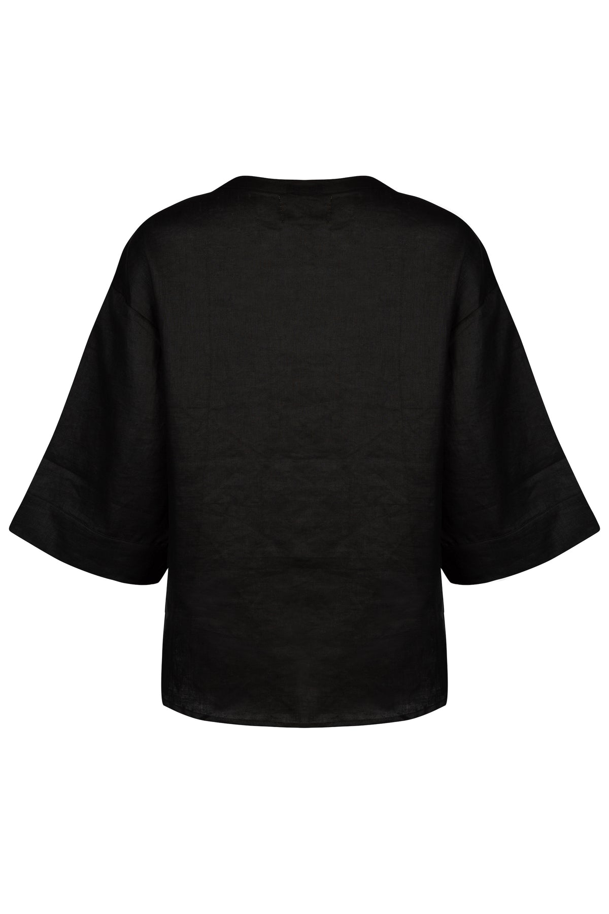 black linen shirt