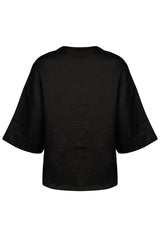 black linen shirt