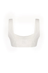 white linen crop top
