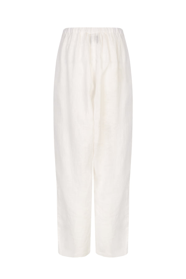 white linen trousers