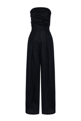 Yves Uro Jumpsuit - Black Linen