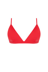 Palm Triangle Bikini Top - Red