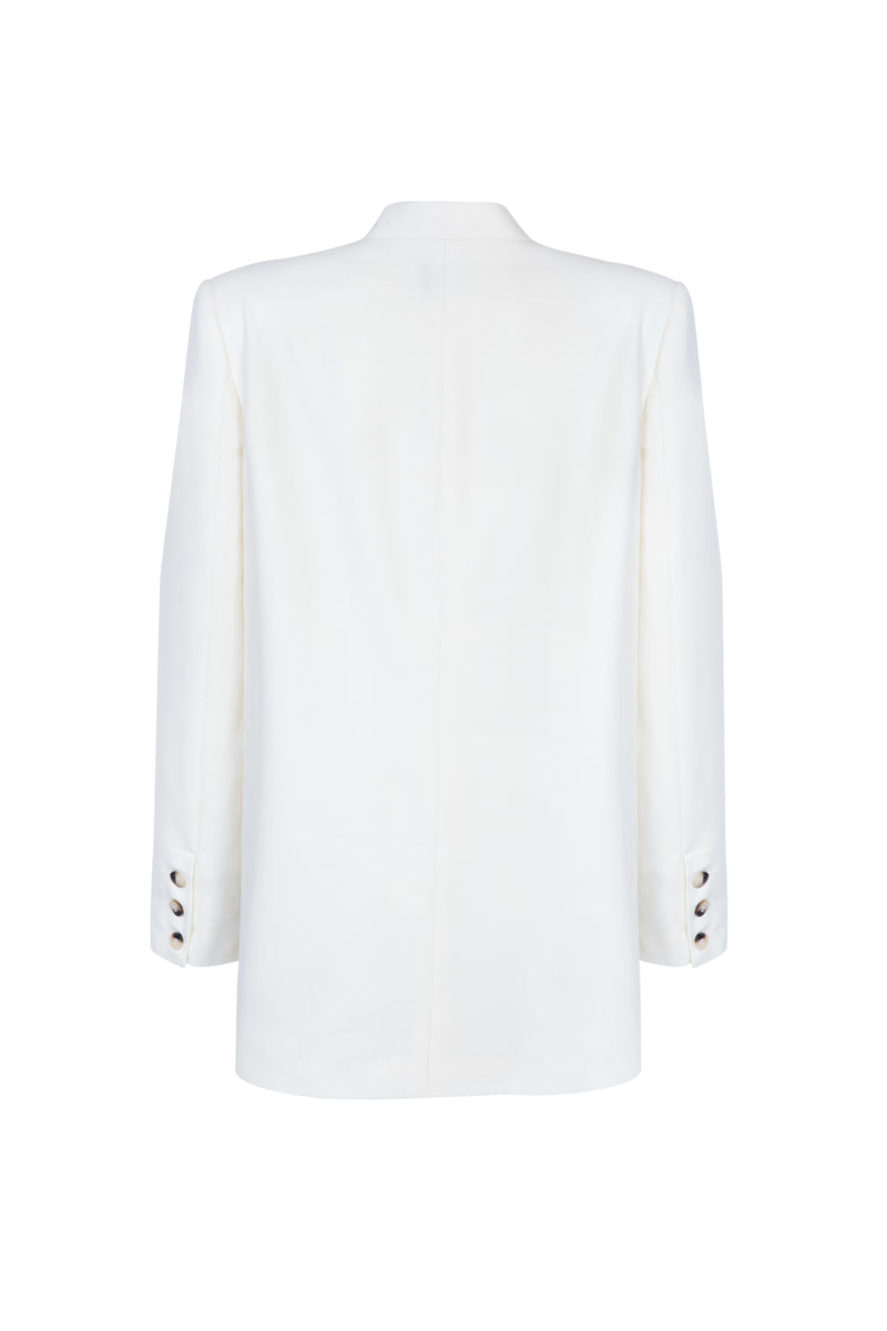 'Dalias' Wool Blend Blazer - Off White