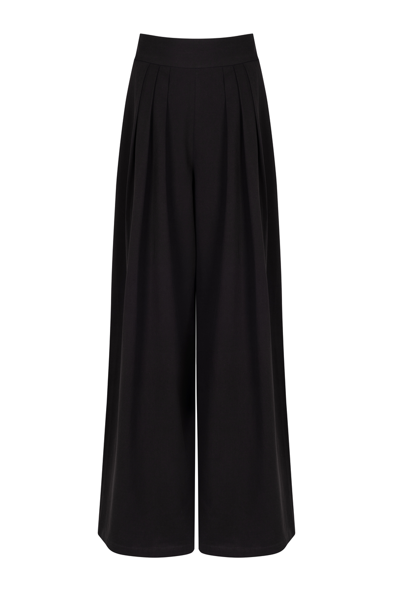 'Calla' Pleated Wide Leg Trousers