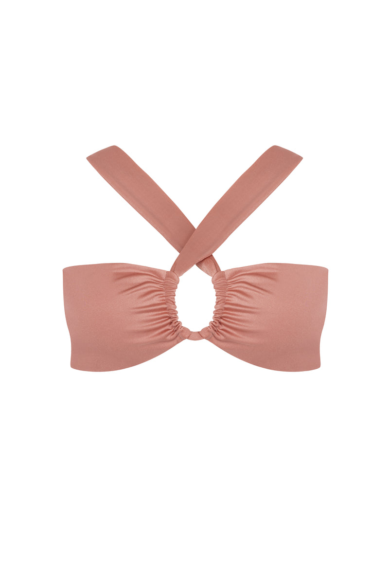 'Aria' Bikini Top - Metallic Blush