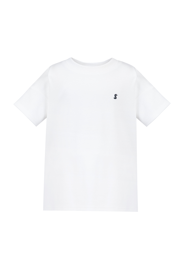 Mini 'SS' Embroidered T-shirt - White