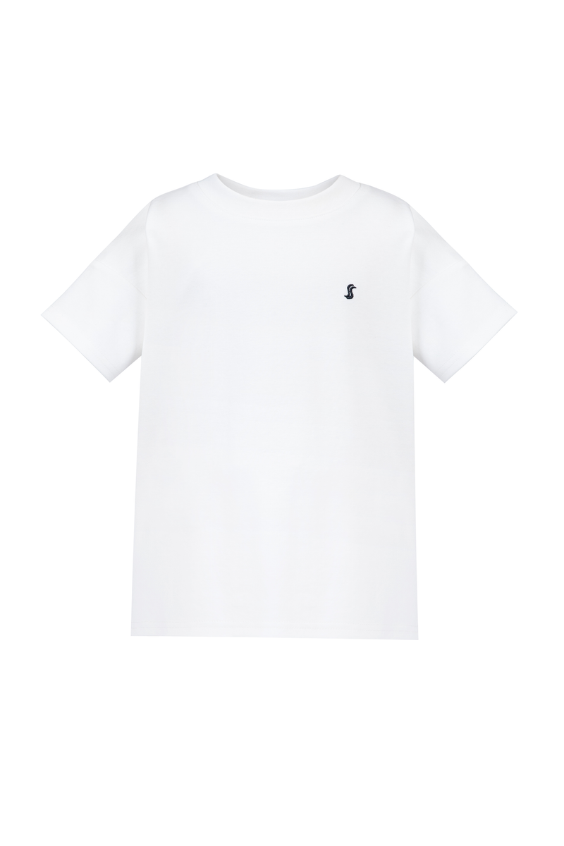 Mini 'SS' Embroidered T-shirt - White