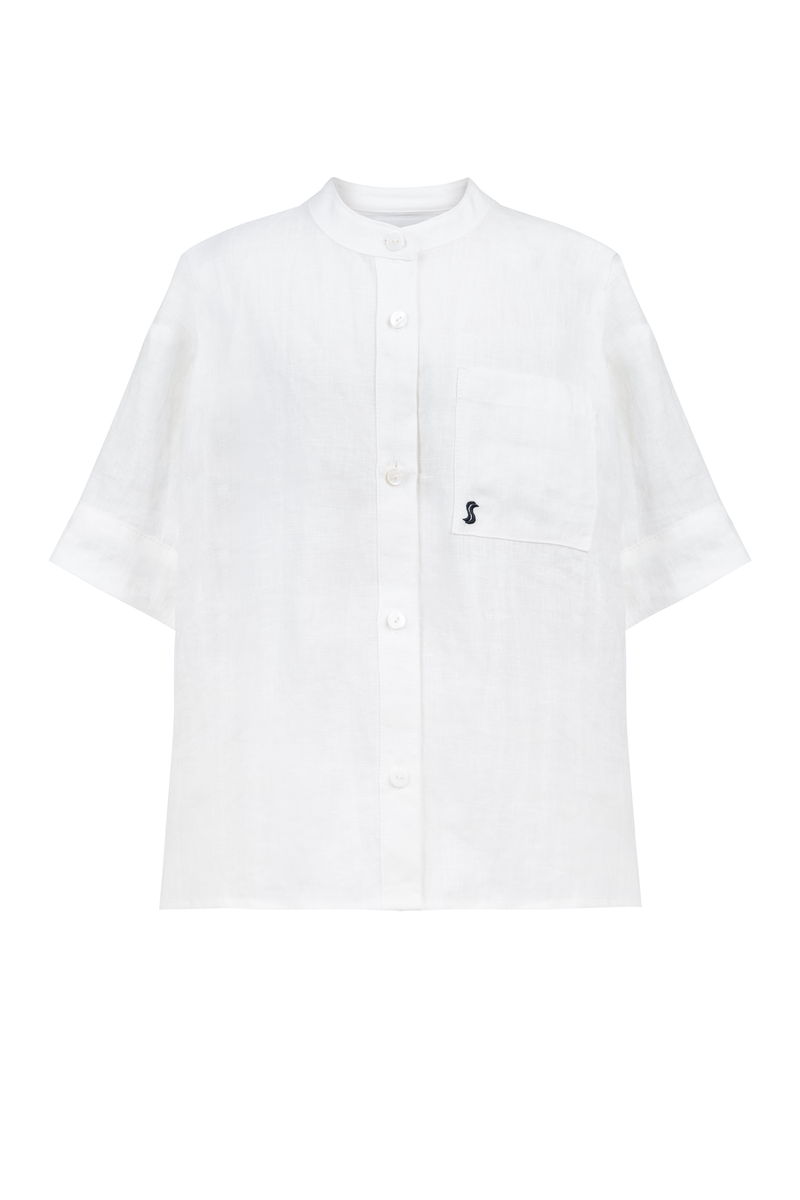 Mini 'Andrea' Short Sleeved Shirt - White