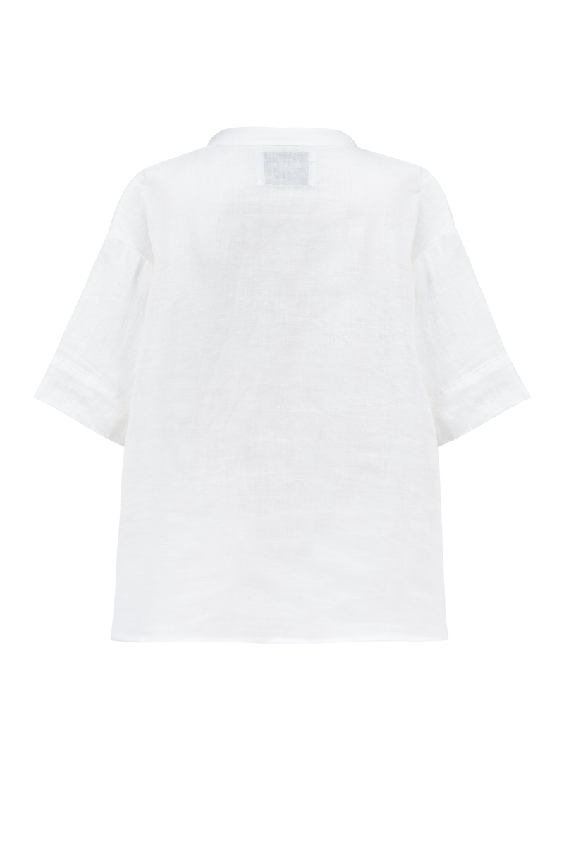 Mini 'Andrea' Short Sleeved Shirt - White