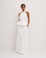 Isla Maxi Skirt - White Poplin Cotton