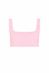Paradis Crop Top - Powder Pink Poplin Cotton