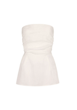 Yves Uro Gathered Top - White
