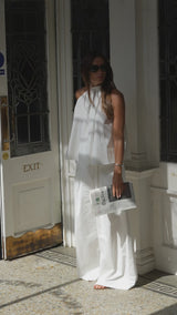 Santamaria Trousers - White Poplin Cotton