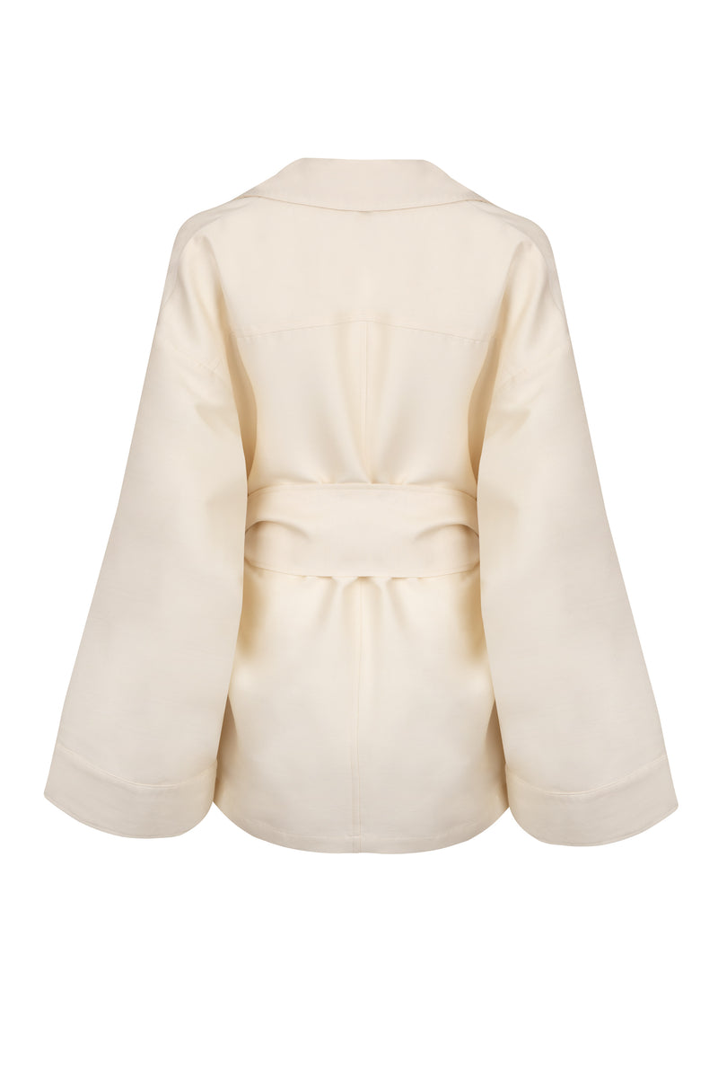 cream wool and silk jacket
