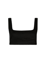 black linen crop top