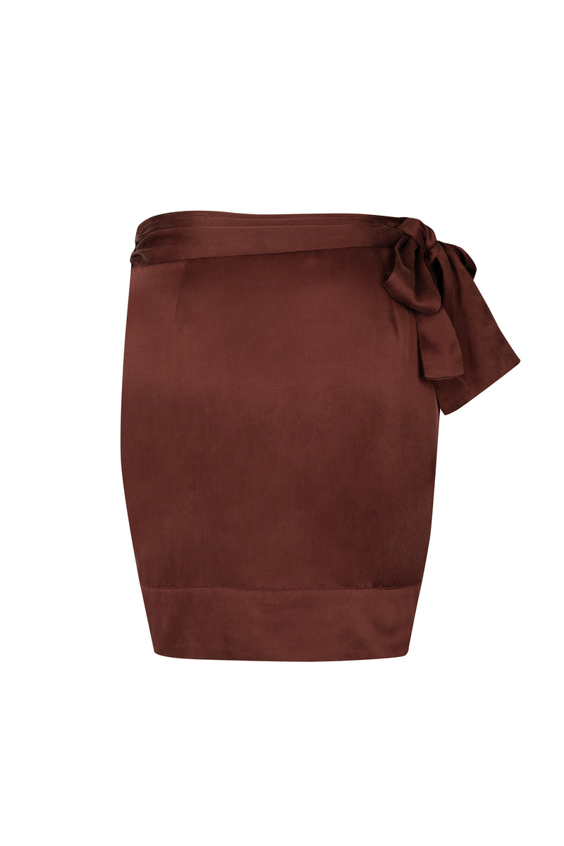 bloodstone silk wrap skirt