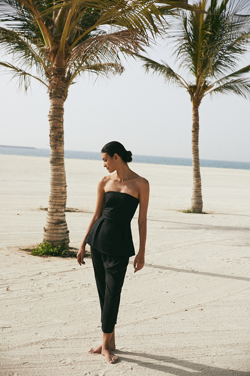 Yves Uro Peplum Top Black Second Summer