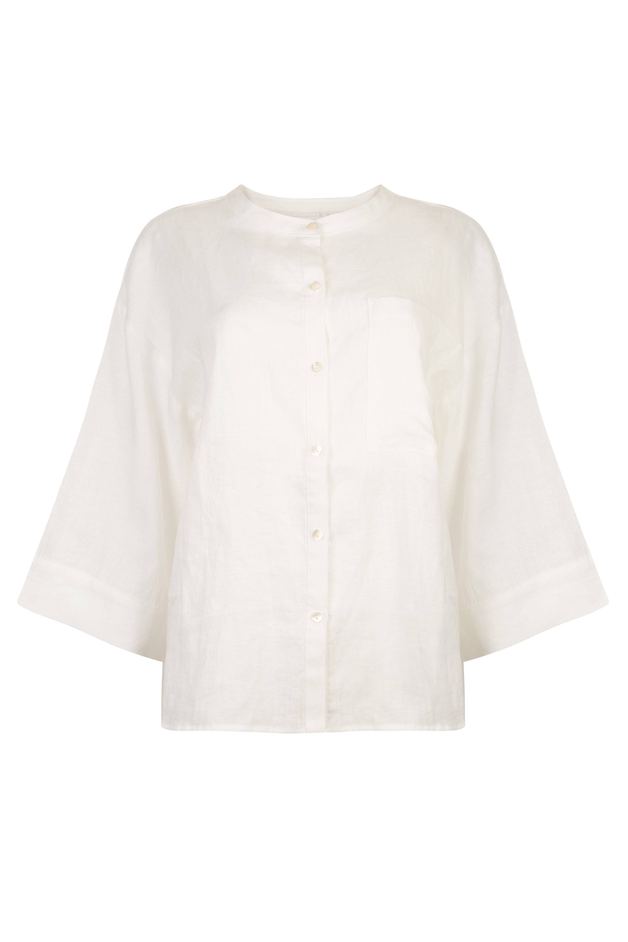 'Andrea' Linen Shirt - White – Second Summer