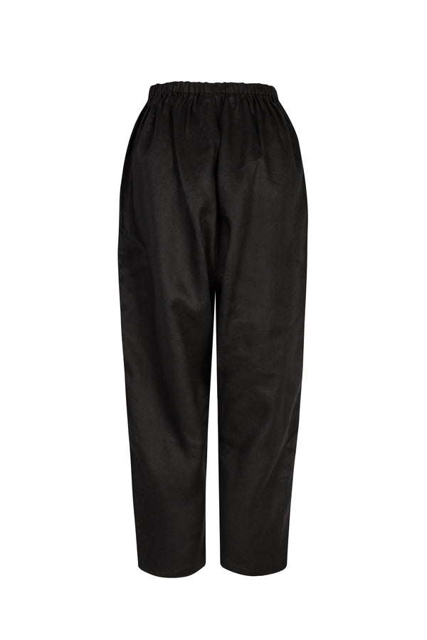 black linen trousers